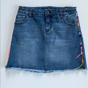 Denim Skirt with Side Stitching 10/12 Girls